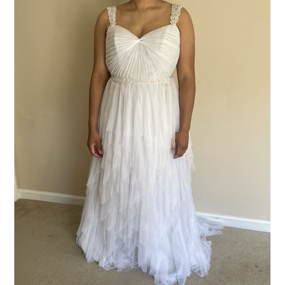 Alfred Angelo Wedding Dress Size 12 Contemporary Fit $1450 Retail Unaltered - Picture 3 of 11